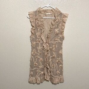 Blu Pepper Very Unique Tank Vest Sleeveless Cardigan with Clear Sequin